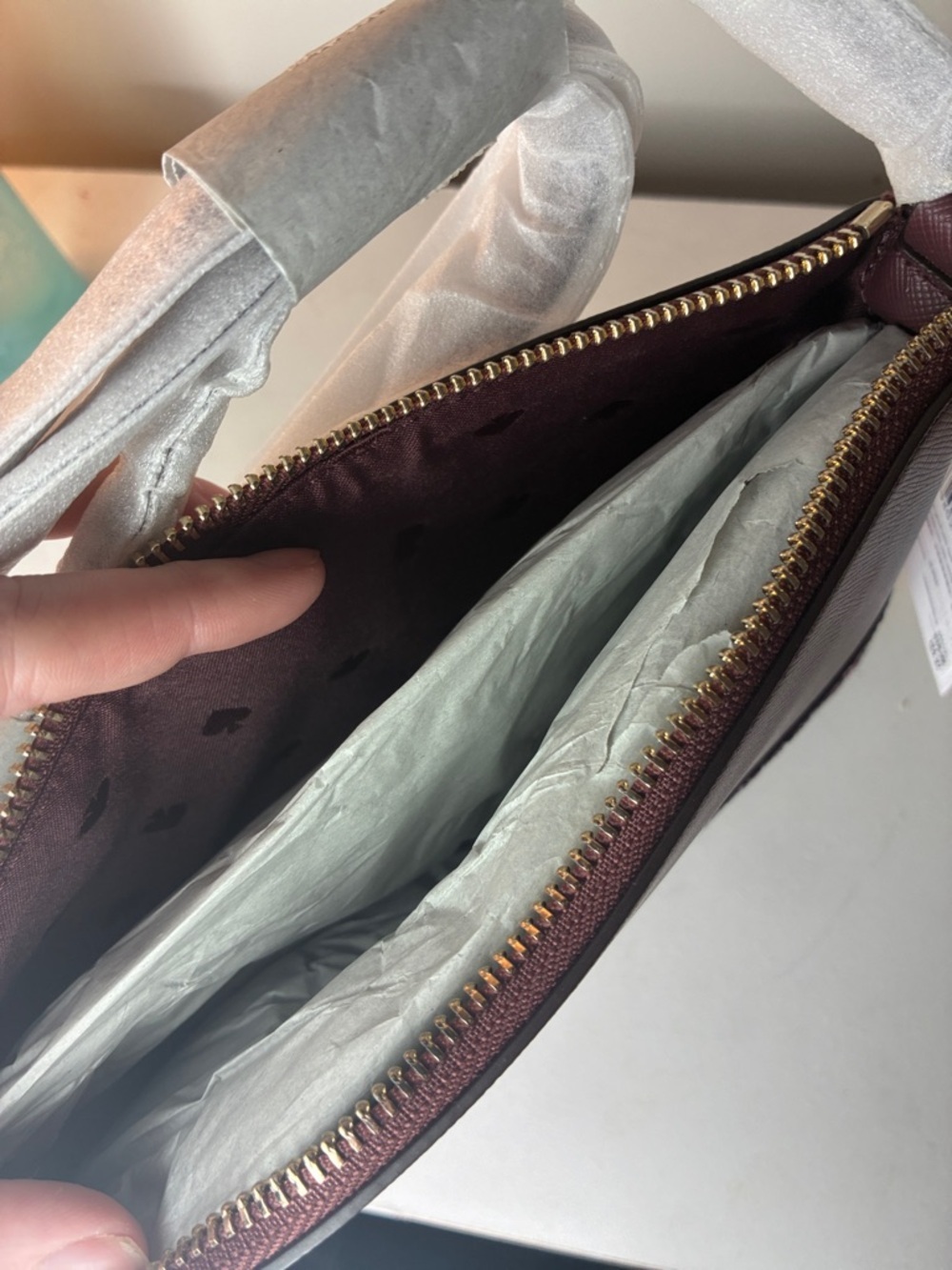 Kate Spade NWT Glitter Flash Burgundy Crossbody Bag - Picture 9 of 13